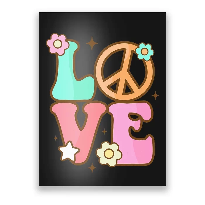 Peace Sign Love 60s 70s Costume Groovy Hippie Theme Party Poster