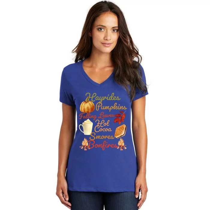 Pumpkin Spice Latte Halloween Fall Coffee Horror Movie Lover Gift Women's V-Neck T-Shirt