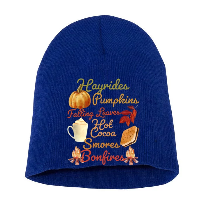 Pumpkin Spice Latte Halloween Fall Coffee Horror Movie Lover Gift Short Acrylic Beanie