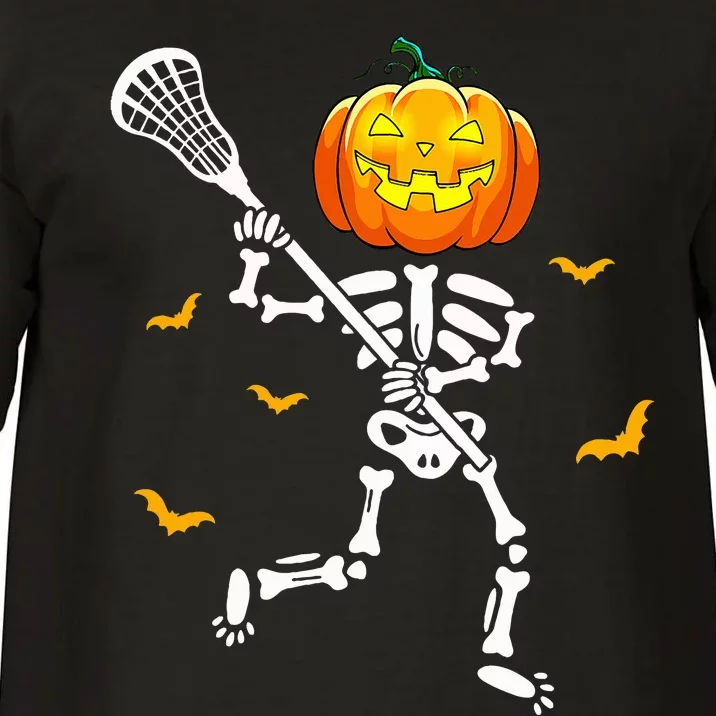 Pumpkin Skeleton Lacrosse Halloween Comfort Colors T-Shirt