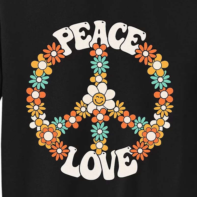 Peace Sign Love 60s 70s Groovy Hippie Theme Party Sweatshirt