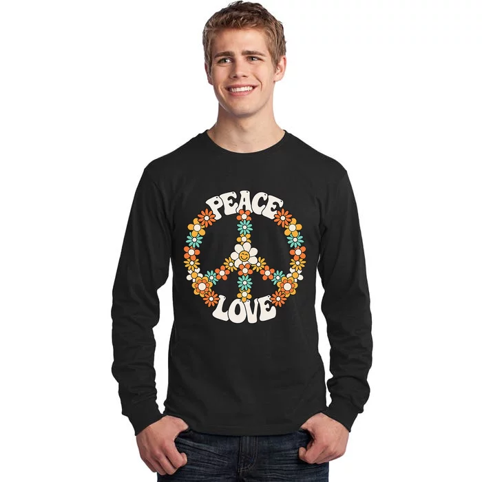 Peace Sign Love 60s 70s Groovy Hippie Theme Party Tall Long Sleeve T-Shirt