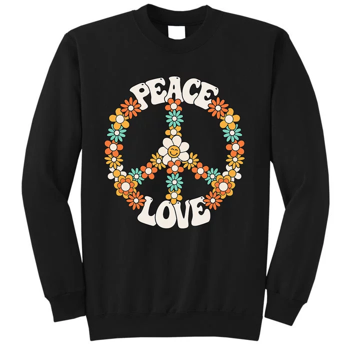 Peace Sign Love 60s 70s Groovy Hippie Theme Party Tall Sweatshirt