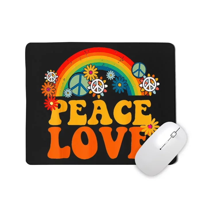 PEACE SIGN LOVE 60s 70s Tie Dye Hippie Halloween Costume Mousepad