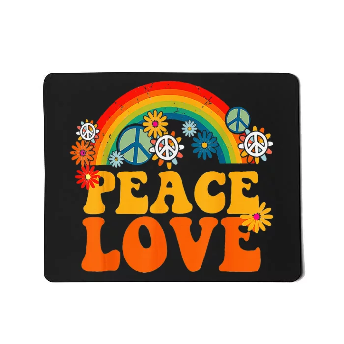 PEACE SIGN LOVE 60s 70s Tie Dye Hippie Halloween Costume Mousepad