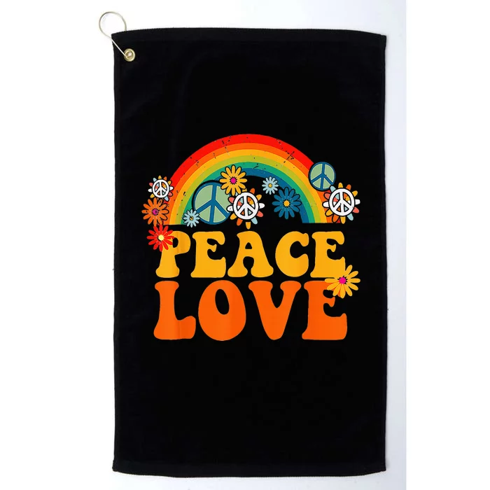 PEACE SIGN LOVE 60s 70s Tie Dye Hippie Halloween Costume Platinum Collection Golf Towel