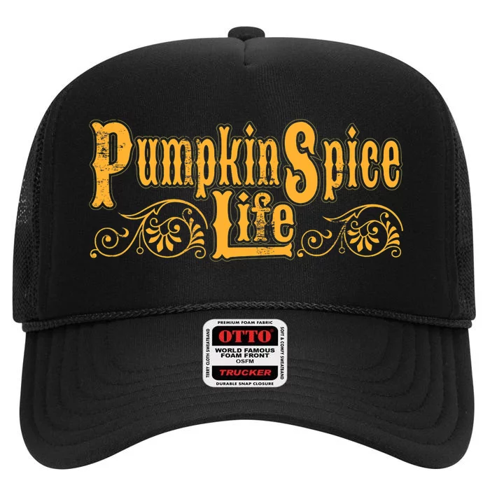 Pumpkin Spice Life High Crown Mesh Trucker Hat