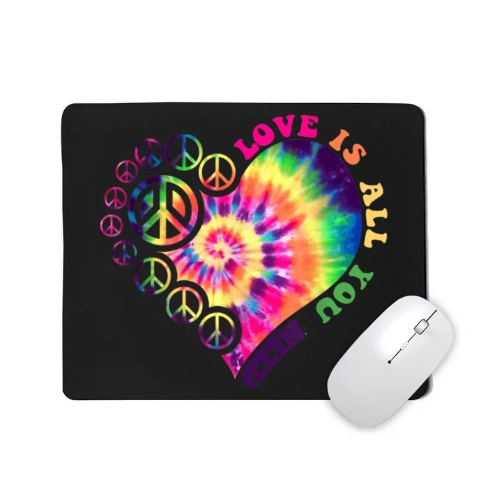 PEACE SIGN LOVE 60s 70s Tie Dye Hippie Halloween Costume Mousepad