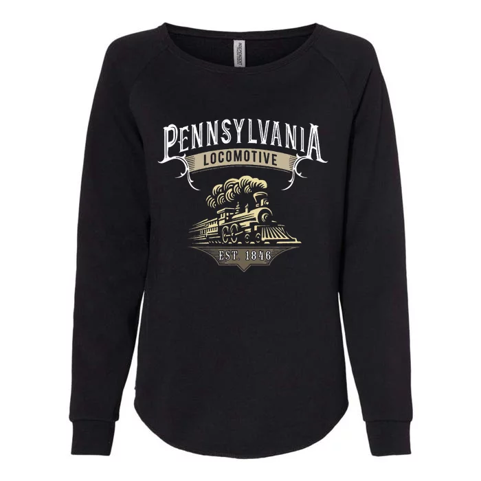 Pennsylvania Steam Locomotive Train Womens California Wash Sweatshirt