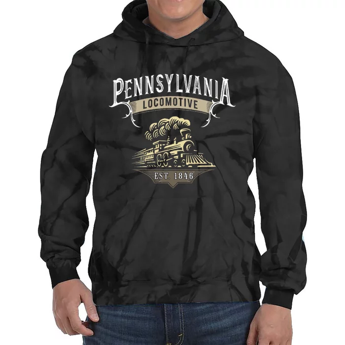 Pennsylvania Steam Locomotive Train Tie Dye Hoodie