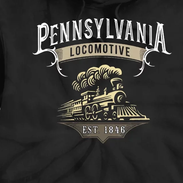 Pennsylvania Steam Locomotive Train Tie Dye Hoodie