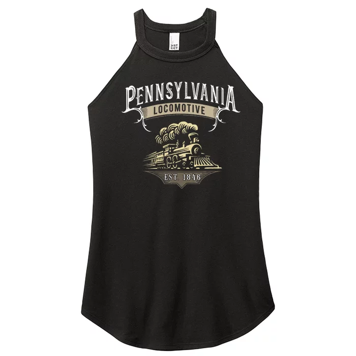 Pennsylvania Steam Locomotive Train Women’s Perfect Tri Rocker Tank