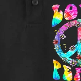 Peace Sign Love 60's 70's Tie Dye Hippie Costume Dry Zone Grid Performance Polo