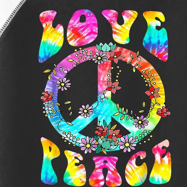 Peace Sign Love 60's 70's Tie Dye Hippie Costume Toddler Fine Jersey T-Shirt