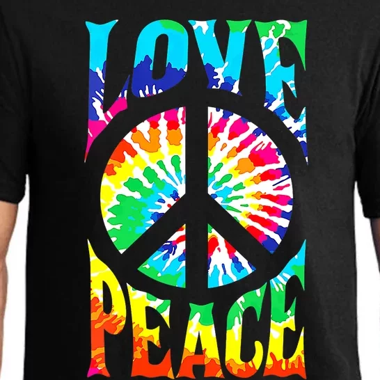 Peace Sign Love 60S 70S Tie Dye Hippie Costume Pajama Set