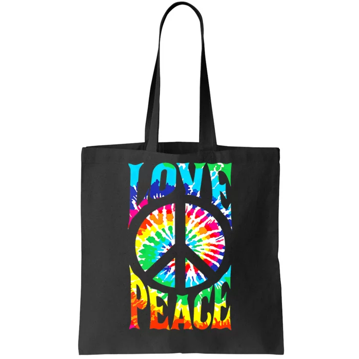 Peace Sign Love 60S 70S Tie Dye Hippie Costume Tote Bag