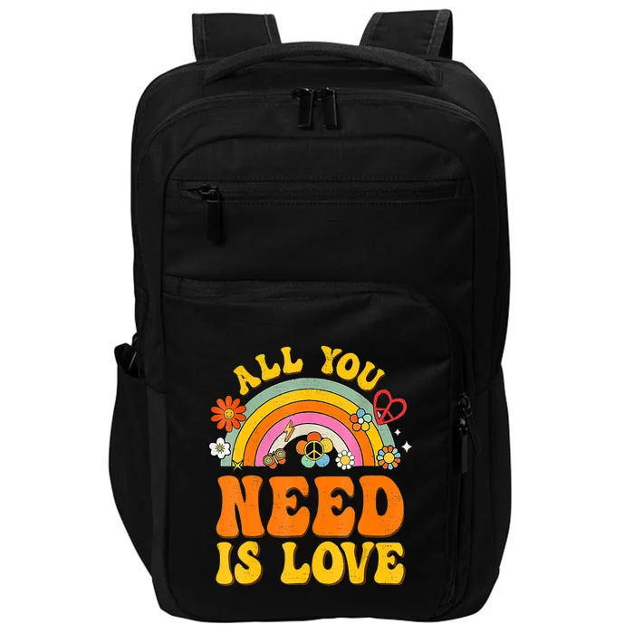 Peace Sign Love 60S 70 Hippie Groovy Vibes Halloween Costume Impact Tech Backpack