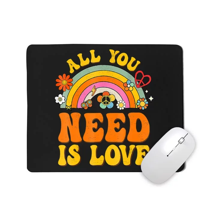 Peace Sign Love 60S 70 Hippie Groovy Vibes Halloween Costume Mousepad