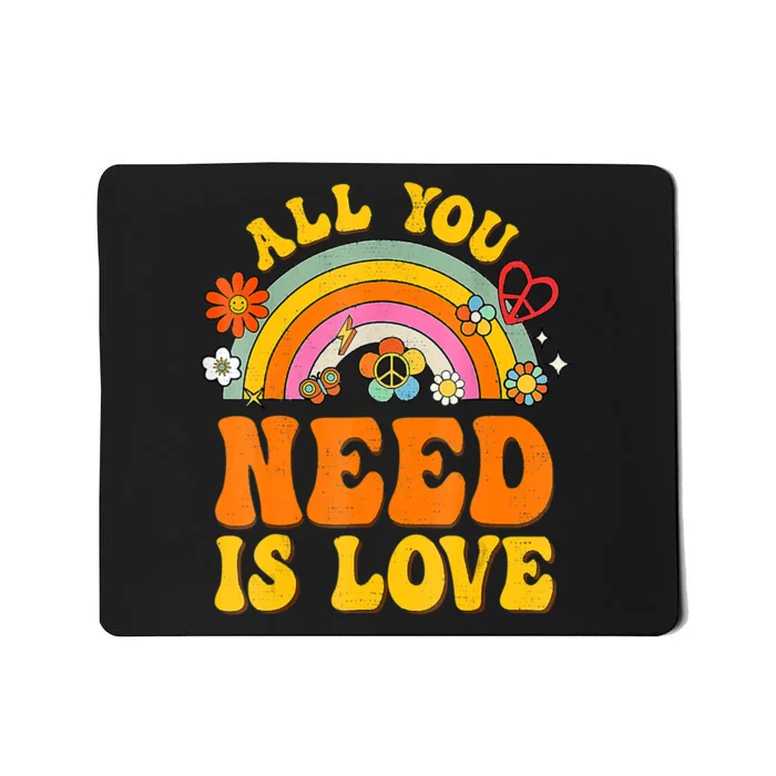 Peace Sign Love 60S 70 Hippie Groovy Vibes Halloween Costume Mousepad