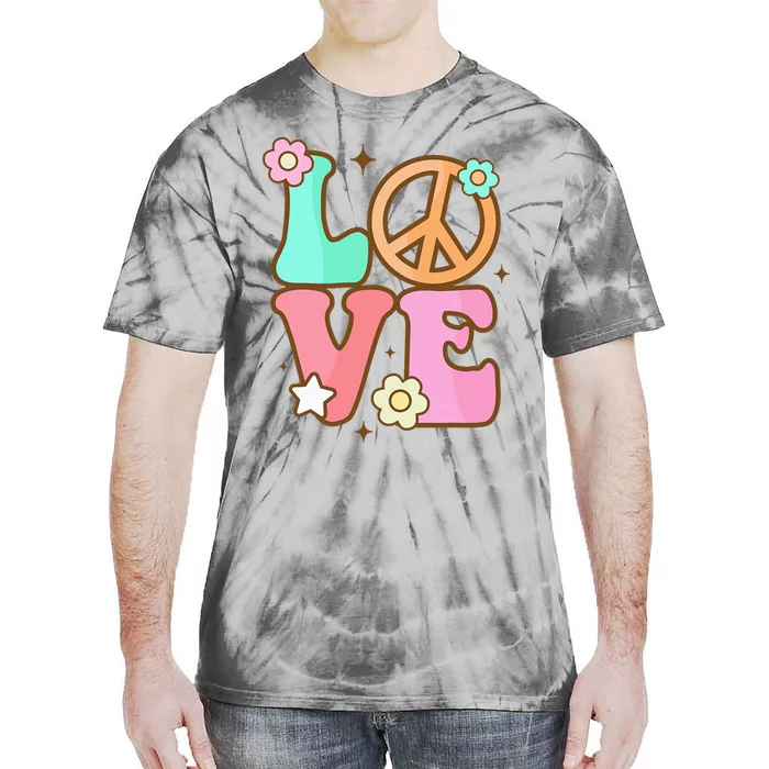 Peace Sign Love 60s 70s Costume Groovy Hippie Theme Party Tie-Dye T-Shirt