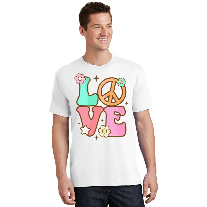  PEACE LOVE GARDEN - Rainbow, Groovy Hippie T-Shirt