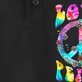 Peace Sign Love 60's 70's Tie Dye Hippie Costume Dry Zone Grid Performance Polo