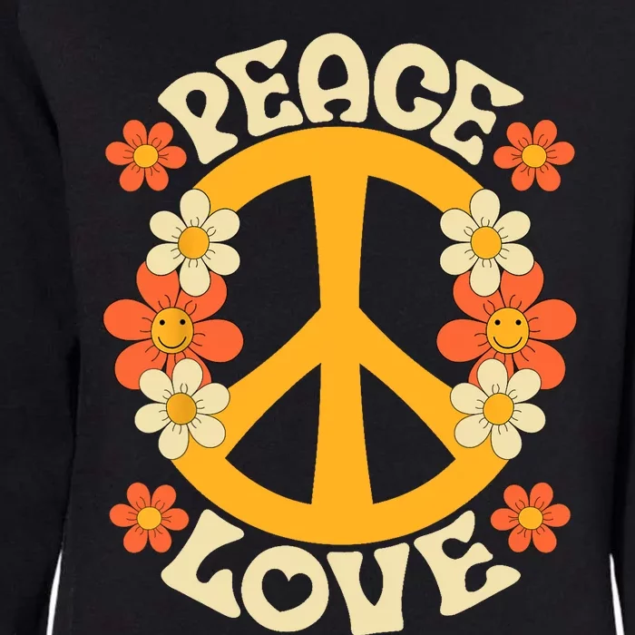 Peace Sign Love 60s 70s Costume 70 Theme Party Groovy Hippie Womens California Wash Sweatshirt