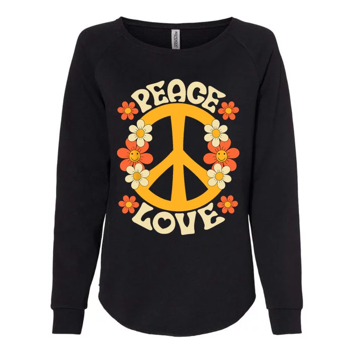 Peace Sign Love 60s 70s Costume 70 Theme Party Groovy Hippie Womens California Wash Sweatshirt