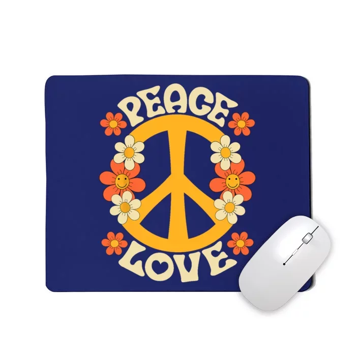 Peace Sign Love 60s 70s Costume 70 Theme Party Groovy Hippie Mousepad