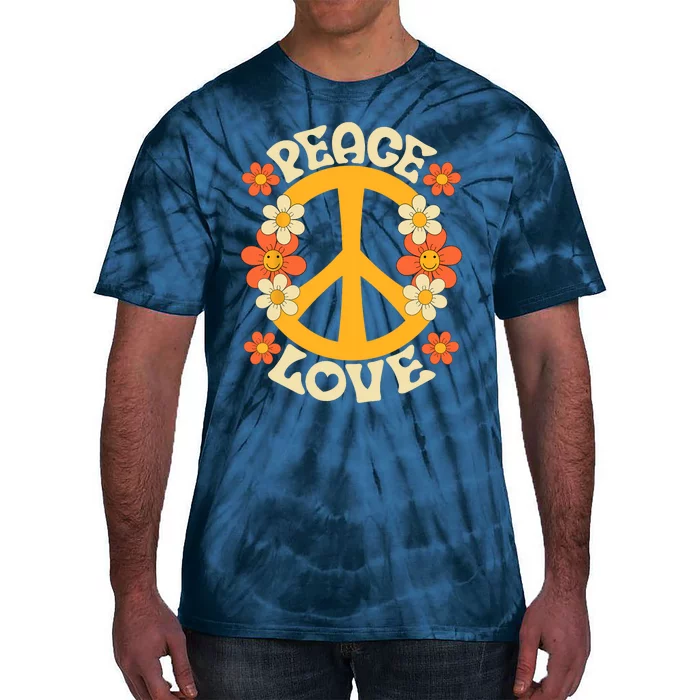 Peace Sign Love 60s 70s Costume 70 Theme Party Groovy Hippie Tie-Dye T-Shirt