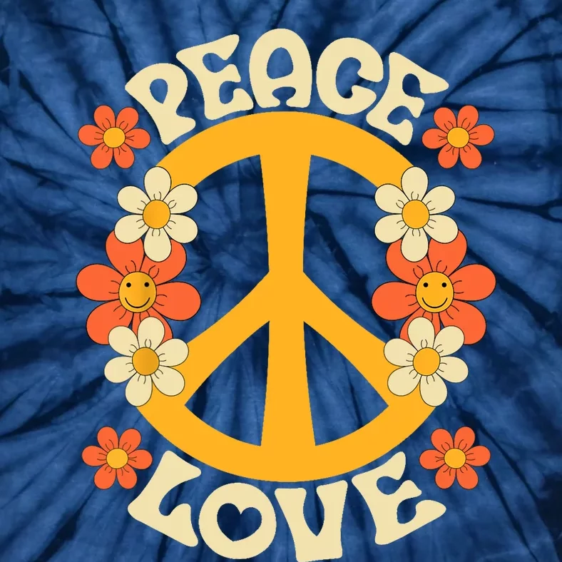 Peace Sign Love 60s 70s Costume 70 Theme Party Groovy Hippie Tie-Dye T-Shirt