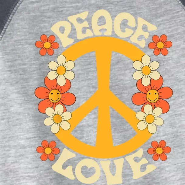 Peace Sign Love 60s 70s Costume 70 Theme Party Groovy Hippie Toddler Fine Jersey T-Shirt