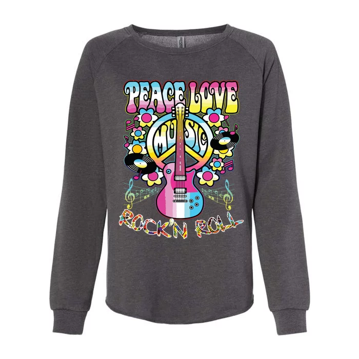 Peace Sign Love 60s 70s Tie Dye Hippie Costume Womens California Wash Sweatshirt