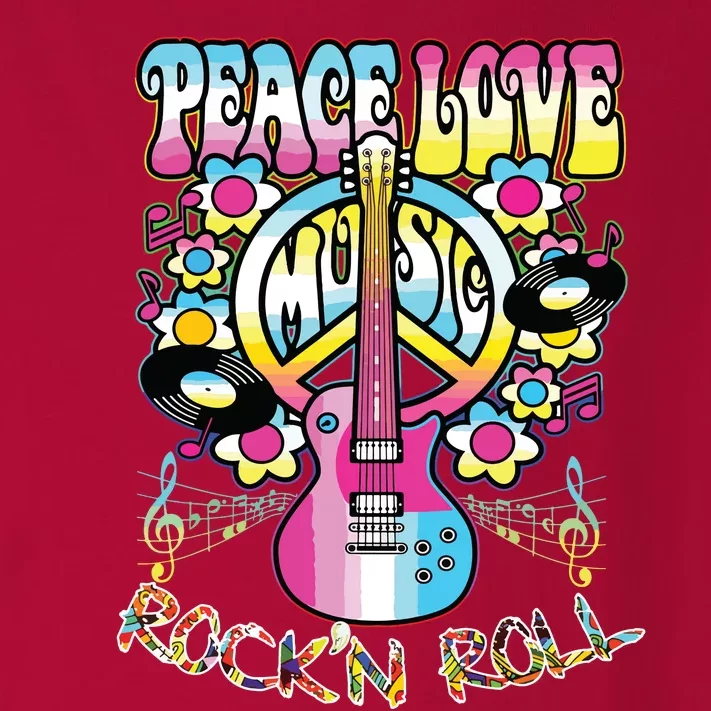 Peace Sign Love 60s 70s Tie Dye Hippie Costume Toddler Long Sleeve Shirt