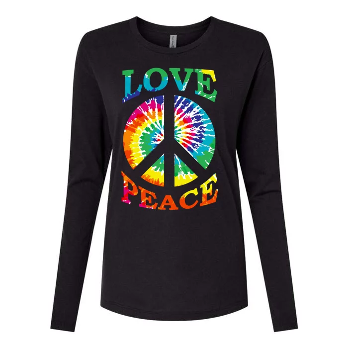 Peace Sign Love Retro 60S 70S Tie Dye Hippie Costume Womens Cotton Relaxed Long Sleeve T-Shirt