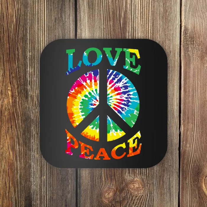 Peace Sign Love Retro 60S 70S Tie Dye Hippie Costume Coaster