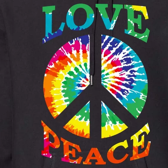 Peace Sign Love Retro 60S 70S Tie Dye Hippie Costume Premium Hoodie