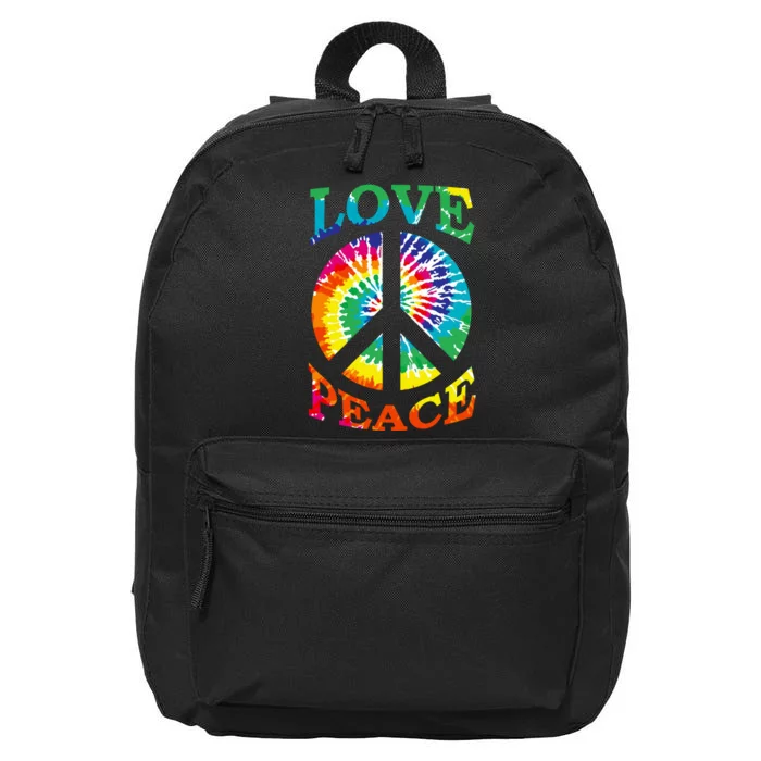 Peace Sign Love Retro 60S 70S Tie Dye Hippie Costume 16 in Basic Backpack