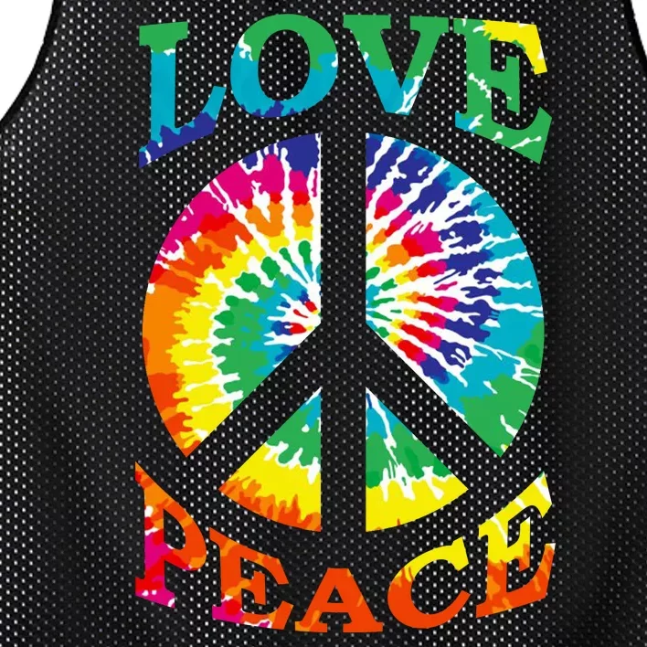 Peace Sign Love Retro 60S 70S Tie Dye Hippie Costume Mesh Reversible Basketball Jersey Tank