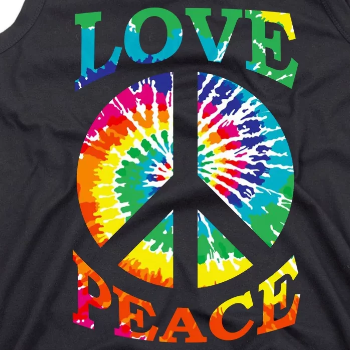 Peace Sign Love Retro 60S 70S Tie Dye Hippie Costume Tank Top