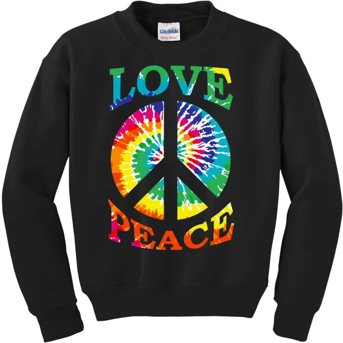 Peace Sign Love Retro 60S 70S Tie Dye Hippie Costume Kids Sweatshirt