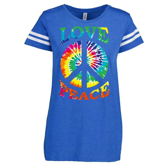 Peace Sign Love Retro 60S 70S Tie Dye Hippie Costume Enza Ladies Jersey Football T-Shirt