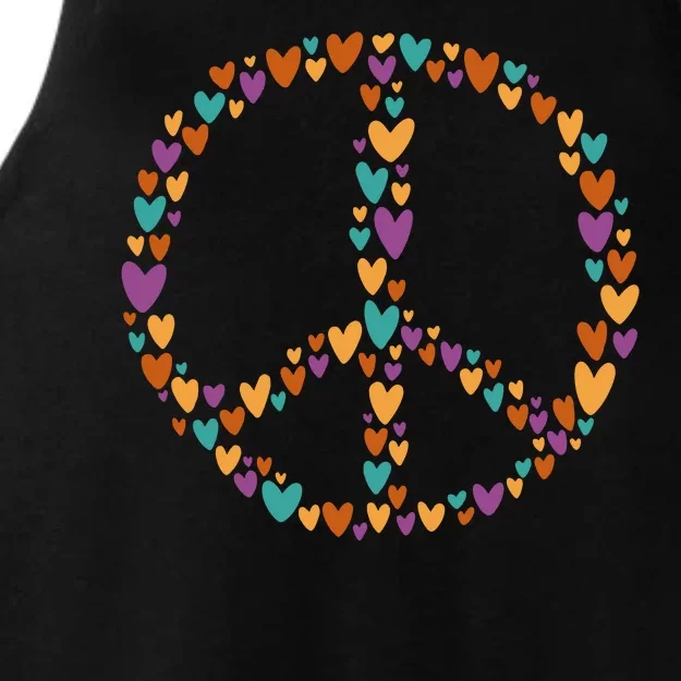 Peace Sign Love Hearts Ladies Tri-Blend Wicking Tank