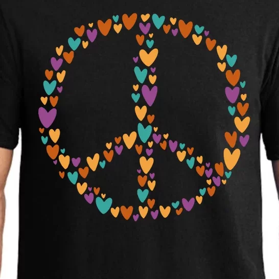 Peace Sign Love Hearts Pajama Set