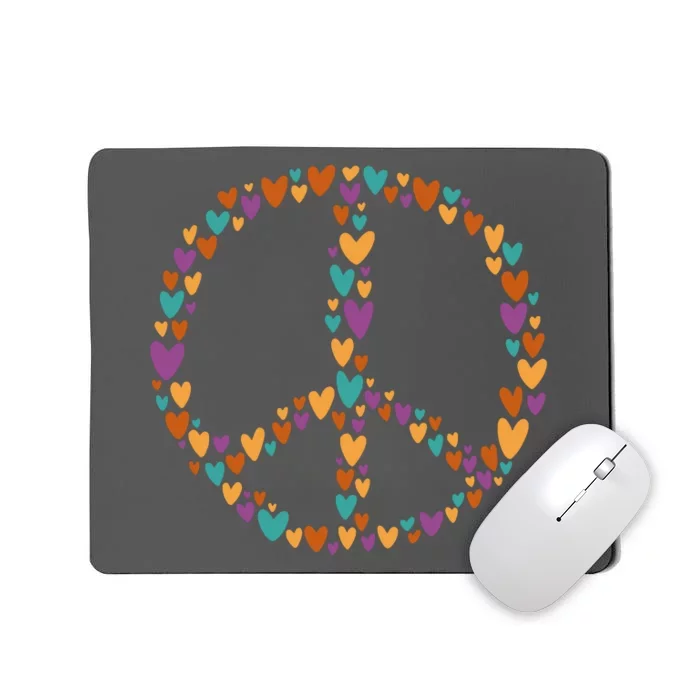 Peace Sign Love Hearts Mousepad