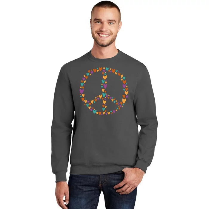 Peace Sign Love Hearts Tall Sweatshirt