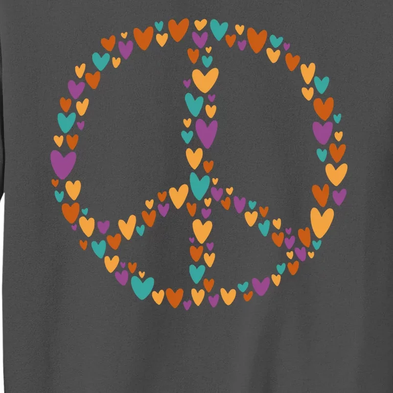 Peace Sign Love Hearts Tall Sweatshirt