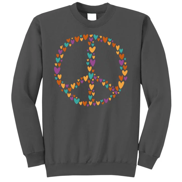 Peace Sign Love Hearts Tall Sweatshirt