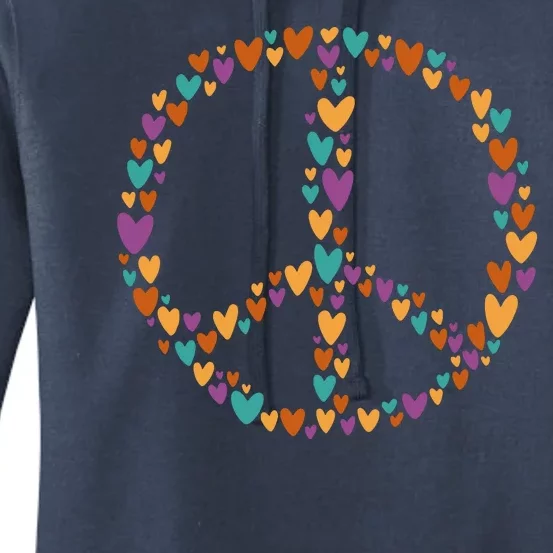 Peace Sign Love Hearts Women's Pullover Hoodie