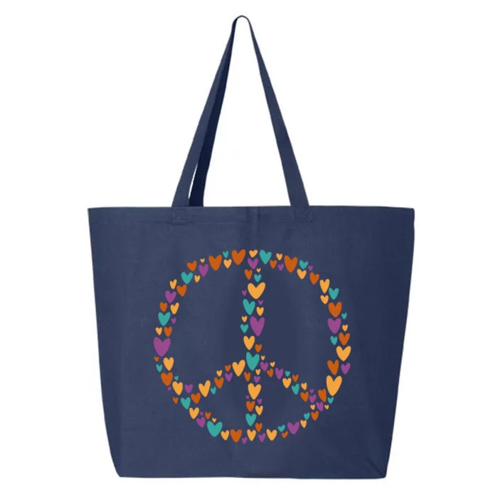 Peace Sign Love Hearts 25L Jumbo Tote